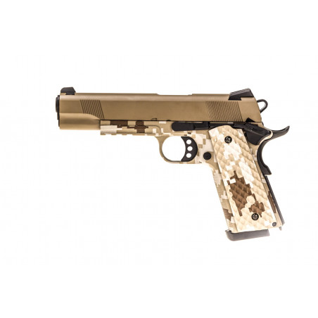 RÉPLIQUE GBB 1911 MEU RAVEN FULL METAL GAZ DIGITAL DESERT / TAN 1,0J