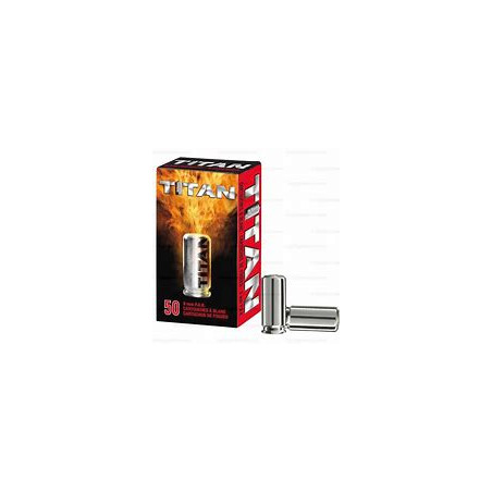 CARTOUCHE A BLANC TITAN CAL. 9MM BOITE DE 50