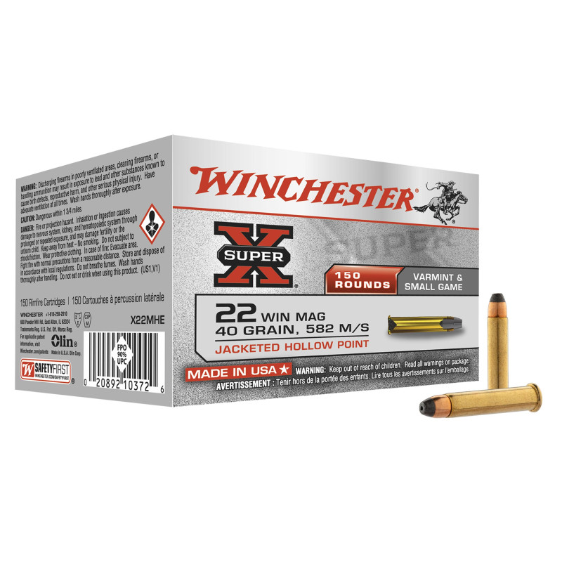 Munitions Super-X creuse cal. 22 Win Magnum X50