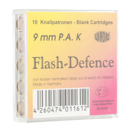 Boîte de 10 cartouches 9 mm PAK à blanc FLASH DEFENSE