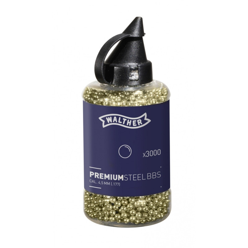 BILLES WALTHER PREMIUM BB GOLD STEEL CAL 4.5 MM 0.36G X3000